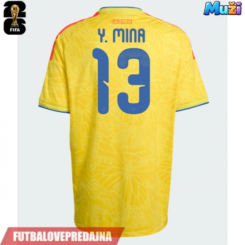 Lacne Muži Futbalové dres Kolumbia Yerry Mina #13 MS 2026 Krátky Rukáv - Domáci